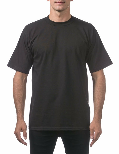 Men's Heavyweight Plain Blank Basic Black T-shirt 5.6 oz